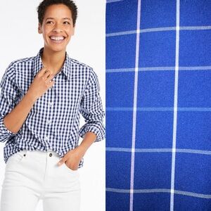 EUC No Iron! LL bean Cotton Poplin Shirt, blue with white/light pink stripes